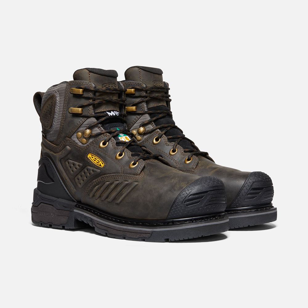 Botte de Travail Keen Homme Noir Marron | Csa Philadelphia 6\" Internal Met Waterproof (Carbon-Fiber